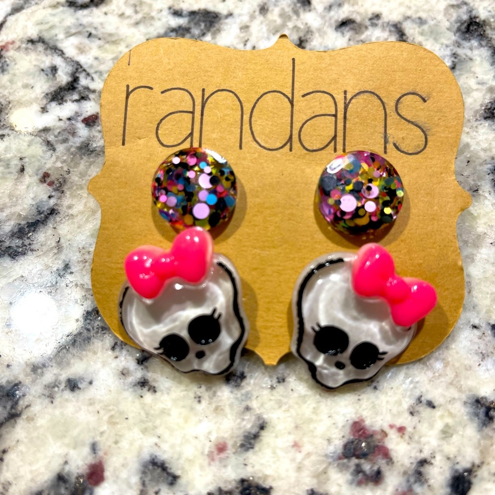 Skeleton Resin Earring Studs (2 pack) NWT
